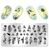 SILPECWEE 6Pcs Nail Stamp Simple LineDrawing Design Nail Stamping Kit DIY Nail Plate Manicure Accessories For Summer