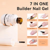 Makartt Clear Builder Nail Gel 7 in 1 Gel Nail Polish Rubber Base Coat Hard UV Light Strengthener Extension Thickening R