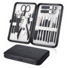 Keiby Citom Professional Stainless Steel Nail Clipper Travel Grooming Kit Nail Tools Manicure Pedicure Set of 18pcs with