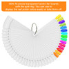JASSINS 50 Pcs Nail Swatch Sticks with Ring and Numbered Tips Clear Fanshaped Display for Nail Art Polish Practice