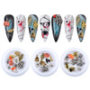 QIMYAR Nail Charms Halloween for Acrylic Nails 3D Nail Art Charms Nail Decoration Manicure Kit Mixed Skull Pumpkin Skele