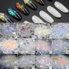 Minejin Nail Glitter Holographic Chunky Flakies UltraThin Iridescent Charming Sequins Powder Tips 12 Jar
