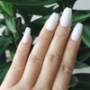 LoveOurHome 240pc Kids Short Coffin Press on Nails Matte White Ballerina Fake Nails Full Cover Colored Artificial Finger