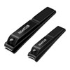 HAWATOUR Nail Clippers Set Ultra Sharp Sturdy Fingernail and Toenail Clipper Cutters with Visibly Tin Case Black