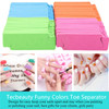 120pcs Toe Separators for Pedicure Sponge Toe Separator for Nail Polish Party Nail Art Painting Toenails 4 Funny Colors