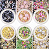 editTime 6 Wheels Mixed Sparkle Nail Art Rhinestones Diamonds Crystals Beads Artificial Pearls and Gold Silver Nail Stud