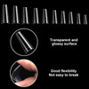 FEBSNOW 1000 PCS French Coffin Ballerina Nail Tips Acrylic Nails Artificial Half False Flake Nail Tips 10 Sizes with Box