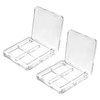 Beaupretty Empty Lipstick Palette 2 Pcs 4Grid Refillable Depotting Palette for Lipstick Eyeshadow Blush Clear DIY Makeup