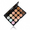 Concealer Palette 15 Colors Makeup Palette Facial Camouflage Contour Palette with Sponge Puff Oval Makeup Brush Beauty M