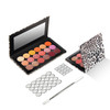 2 Packs Leopard Magnetic Makeup Palette Empty with Spatula and Metal Stickers 18pan and 9pan Empty Eyeshadow Palette for