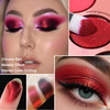 Afflano Red Eyeshadow Palette Makeup Ultra Pigmented and Blending Bright Dark Hot True Red Black Eye Shade 12 Color Crue