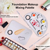 Stainless Steel Metal Makeup Palette with Spatula Artist Tool for Mixing Foundation NailArt Cosmetic Makeup Palette Make