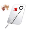 ALIOBC 2 Pcs Makeup Mixing Palette Upgrad Stainless Steel Metal Foundation Palette with Spatula Artist Tool for Mixing F