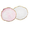 JASSINS Resin Nail Art PaletteNail Art Painting Mixed Color Palette Gold Edge Nail Gel Color Makeup Display Board PinkWh
