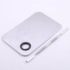 Onwon Stainless Steel Professional Pro Lady Cosmetic Makeup Palette Nail Eye Shadow Mixing Makeup Palette with Spatula T