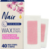 Nair Hair Remover Wax Ready Strips Face and Bikini Hair Removal Wax Strips Orchid and Cherry Blossom Extracts Dermatolog