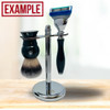 GBS Chrome Brush and Razor Stand Textured Chrome Shaving Stand Stylish and Unbreakable Stand Best for Your Bathroom Ever
