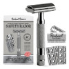 ROCKWELL RAZORS 6C Gunmetal Chrome Safety Razor With 6 Adjustable Shave Settings and 5 Fully Recyclable Razor Blades Reu