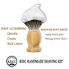 KIKC Hand Crafted Pure Badger Shaving Brush for Wet Shave Comfortable Bamboo Handle Soft Bristle Best Gift for Bearded M