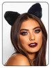 Catery Black Cat Ears Headband Halloween Fuzzy Cat Ears for Women