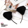 Catery Black Cat Ears Headband Halloween Fuzzy Cat Ears for Women