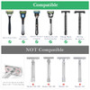 Linkidea Stainless Steel Safety Razor Stand Polished Chrome Travel Shaving Razor Holder Compatible with Long Handle Safe