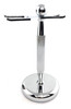 GBS Brush and Razor Stand Lined Chrome Shaving Stand Stylish and Unbreakable Stand Best for Your Bathroom Everyday Groom