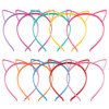 Candygirl Cat Ear Headbands 10pcs Mix Colors Plastic Headbands for Girls Women Hair Accessories for Daily Wearing and Pa