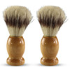 Iconikal 2Pack Wood Handled Badger Hair Shaving Brush For Use With AeorsolFree Shaving Cream
