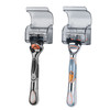 LUEXBOX 2 Pcs Plastic Razor Holders with Cover for Shower Wall Self Adhesive Waterproof Razor Rack for Bathroom Compatib