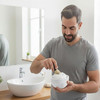Radicaln Marble Shaving Bowl 3 Inch White Handmade Shaving Soap Holder for Men Barber Supplies Stone Bowl for Shaving Cr