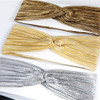 Hisight 3 Pcs Fashion Wrinkle Elasticity Metallic Big Bowknot Baby Headband Hair Bow Band Accessories Headwear Women and