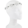 Lux Accessories Silver Tone and Rhinestone Leaf Leaves Metal Flower Crown