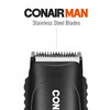 ConairMAN Beard Trimmer for Men Includes Nose and Ear Trimmer and 5Position Comb Attachments 3 piece Mens Grooming Kit B