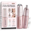 VG VOGCREST Facial Nose Hair Remover Women 2 in 1 Painless Electric Face Shaver and Nose Trimmer Rechargeable Hair Remov