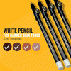 The Cut Buddy White Speed Tracer Barber Pencil 4Pack with Sharpener Outline Beard Hairline Before Trimming for All Skin