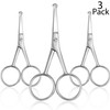Mudder 3 Pieces Nose Hair Scissors Rounded Tip Scissors Facial Hair Trimming Stainless Steel Blunt Tip Trimmer for Eyebr