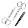 Facial Hair Small Grooming Scissors for Men WomenCurved and Rounded Nose Hair Eyebrow Mustache Eyelashes Beard Trimming