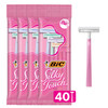 BIC Silky Touch Womens Disposable Razors With 2 Blades Pretty Pastel Razor Handles 40 Count Value Pack of Shaving Razors