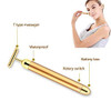 Beauty Bar 24k Golden Pulse Facial Massager TShape Electric Sign Face Massage Tools for Sensitive Skin Face Pull Tight F