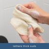 ST INC Exfoliating Washcloths Dual Sided for Face and Body Scrub Towel 99 Inch x 99 Inch Cream 3 Pack