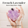 Spongelle French Lavender Wild Flower Buffer Body Scrubber Bath Shower Loofah for Women Exfoliator with Body Wash Infuse