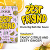 Perfectly Posh Zest Friend Big Bath Bar Refreshing and Moisturizing Soap with Citrus Scent for Energizing Bath Time 7oz