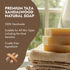 Taza Premium Sandalwood Natural Soap Pack of 3 Each 53 oz 150 g For Radiant Glowing Skin Contains Coconut Olive and Palm
