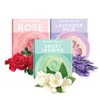 Honey Belle Exfoliating Loofah Soap 3Pack Floral Exfoliating Bar Soap with Loofah Inside Cleansing Moisturizing Nourishi
