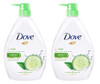 Dove Go Fresh Nourishing Body Wash Cucumber and Green 338 Fl Oz 1L x 2 Pack