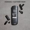 DOVE MEN CARE Body and Face Wash 4 Count Purifying Charcoal Clay Body Wash for Men with 24Hour Nourishing Micromoisture