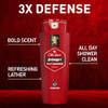 Old Spice Refreshing Body Wash for Men 3X Defense 247 Shower Fresh with Long Lasting Scent Red Collection Swagger with C