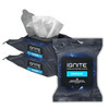 Ignite Mens Body Wet Wipes Extra Thick 8 x 8 Shower Wipes Energizing Scent 10 Count Pack of 3