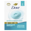 Dove Beauty Bar Soap Antibacterial Care 2 Count For Clean Moisturized Skin Removes Bacteria 375 oz